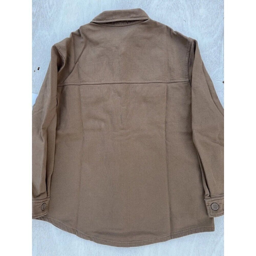 GSO235 Good American Cotton Fleece Shacket Shirt Jacket Size 1/2 - Picture 8 of 10